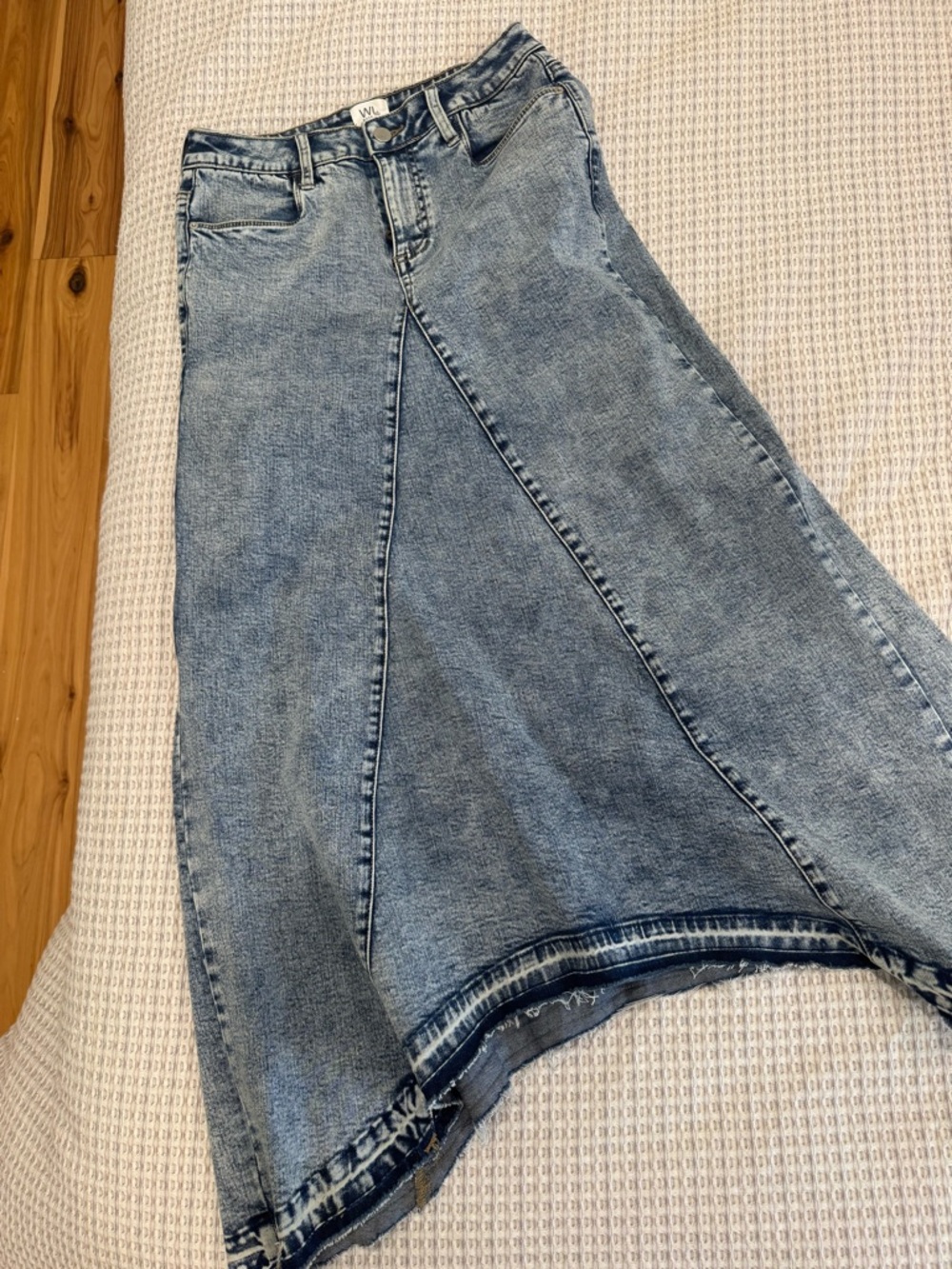 Washed Blue Denim Women's Jeans Skirt
